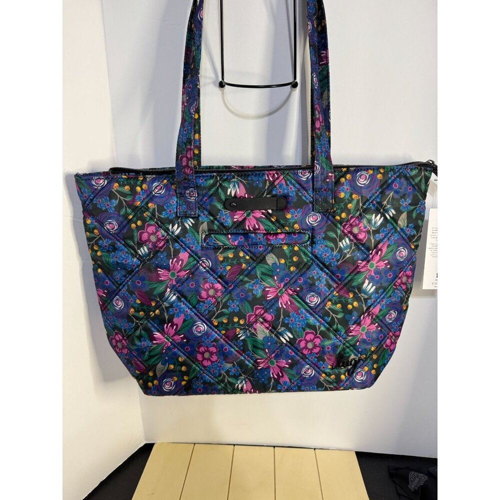 Lug Skyliner Tote Bag NWT Whimsey Black Color With Zip Closure & Inner Compartme